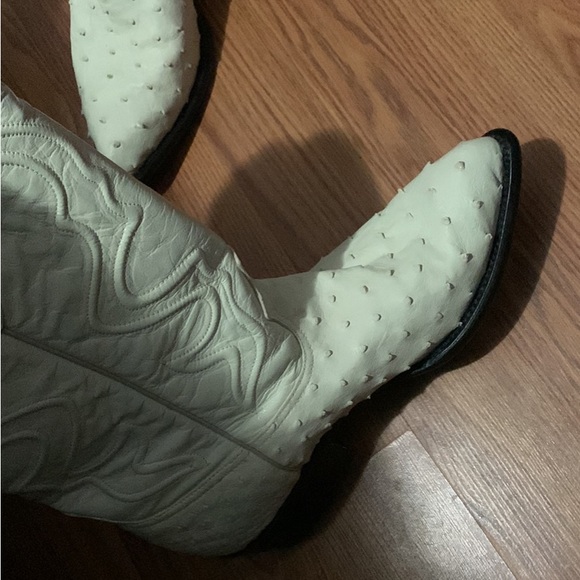 Botas de avestruz color hueso - Picture 4 of 4